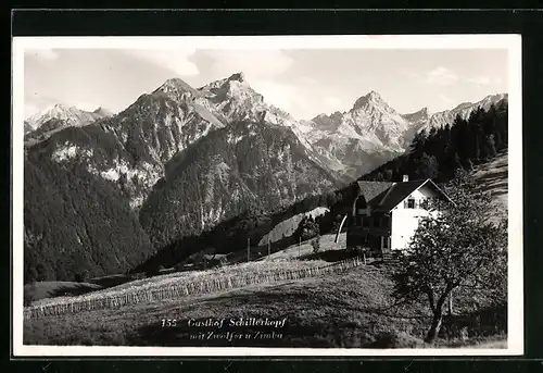 AK Bürserberg, Gasthof Schillerkopf mit Zwölfer u. Zimba