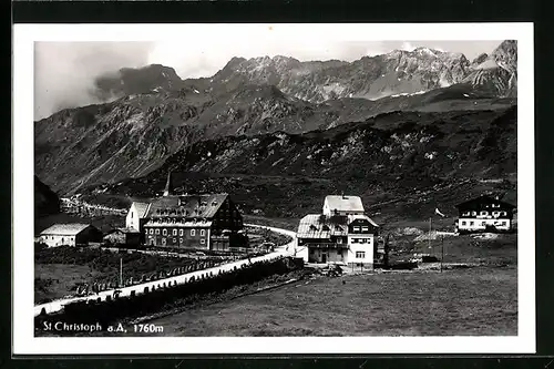 AK St. Christoph a. A., Ortspartie mit Bergen