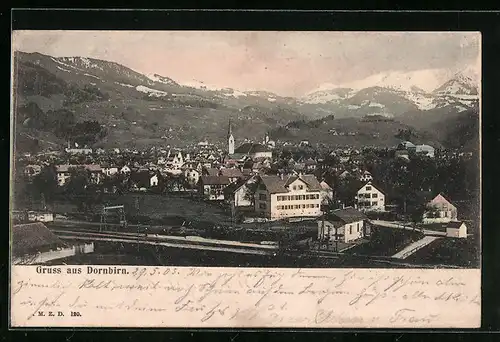 AK Dornbirn, Teilansicht mit Kirche