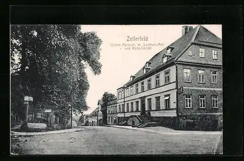 AK Zellerfeld, Untere Marktstrasse mit Landrats-Amt und Amts-Gericht