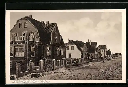 AK St. Peter-Ording, Strassenpartie mit Gebäudeansicht