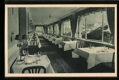 AK Partenkirchen /Bayr. Hochgebirge, Dr. Wigger`s Kurheim, Der Speisessaal, Teilansicht