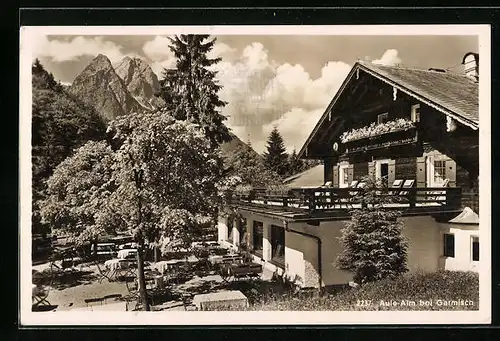 AK Aule-Alm bei Garmisch, Gaststätte