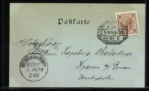 Mondschein-AK Baden, Ortspartie