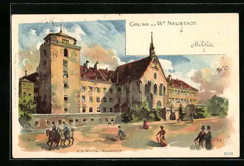 Künstler-AK Wiener Nuestadt, K. K. Militär-Academie
