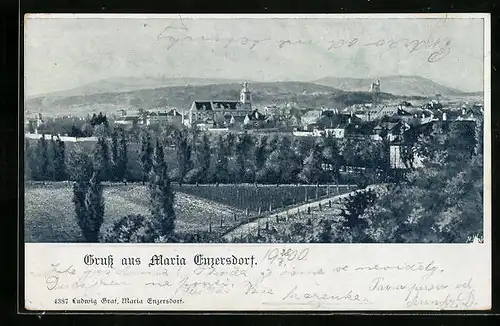 AK Maria Enzersdorf, Teilansicht mit Kirche