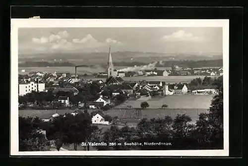 AK St. Valentin /Niederdonau, Teilansicht mit Kirche