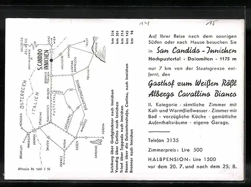 AK Innichen, Gasthof Zum Weissen Rössl