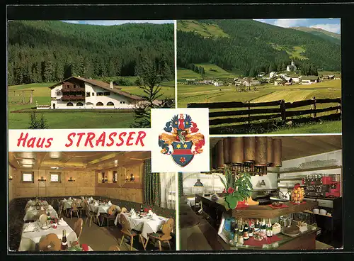 AK Vierschach, Hotel Pension Haus Strasser in vier Ansichten