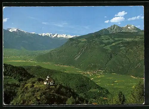 AK Sirmian, Kapelle St. Apollonia mit Blick ins Etschtal und zum Ifinger