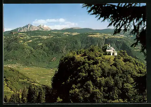 AK Sirmian, Kapelle St. Apollonia mit Blick ins Etschtal und zum Ifinger
