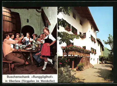 AK Oberlana, Buschenschank Runggöglhof - Törggelen im Weinkeller