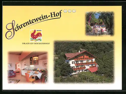 AK Lana, drei Ansichten vom Schrentewein-Hof - Urlaub auf dem Bauernhof