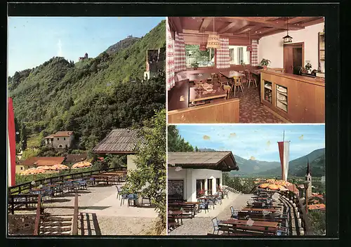 AK Lana, Jausenstation Waalrast in drei Ansichten