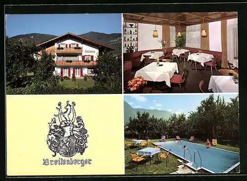 AK Tscherms, Pension Bellevue in drei Ansichten