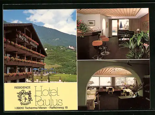 AK Tscherms, drei Ansichten Residence Hotel Paulus