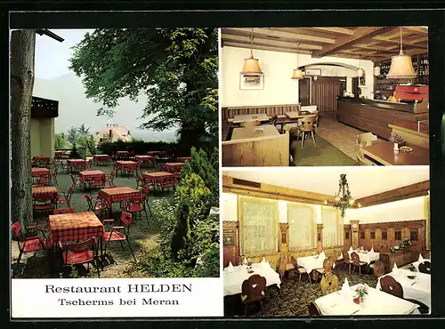 AK Tscherms, Restaurant Helden in drei Ansichten