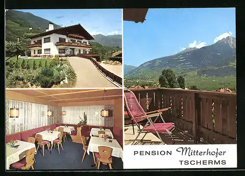 AK Tscherms, Pension Mitterhofer in drei Ansichten