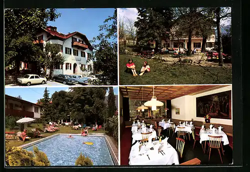 AK Tscherms, Gasthof-Restaurant Feldererhof in vier Ansichten