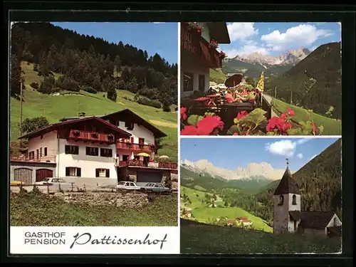 AK Sankt Zyprian, zwei Ansichten von Gasthof-Pension Pattissenhof und Kirche