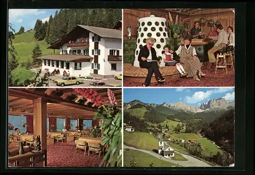 AK Tiers, Ortsansicht und drei Ansichten der Pension Panorama