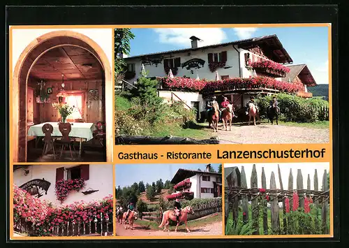 AK Jenesien /Flaas, Gasthaus Lanzenschusterhof in fünf Ansichten