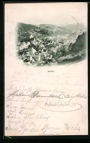 AK Ruhla i. Thür., Totalansicht aus der Vogelschau
