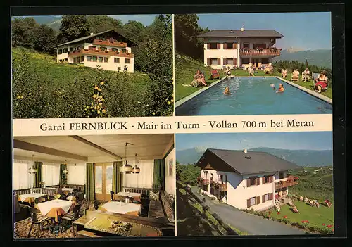 AK Völlan, Garni Fernblick mit Schwimmbad in vier Ansichten