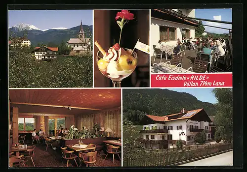 AK Völlan, Cafè Eisdiele Hilde in fünf Ansichten