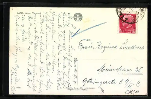 AK Lana, Totalansicht aus der Vogelschau