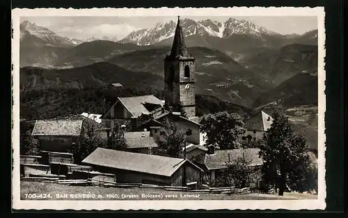 AK San Genesio, Ortsansicht mit Kirche