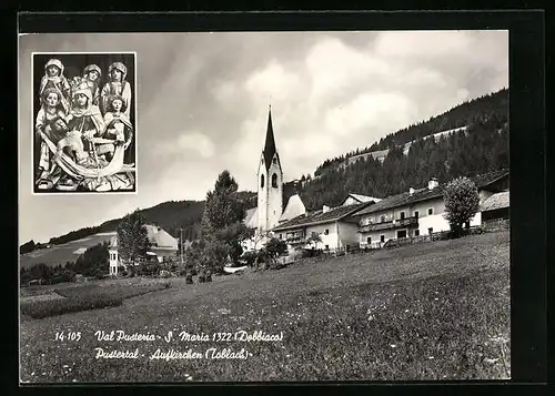 AK Toblach - Dobbiaco, Ortsansicht mit Kirche