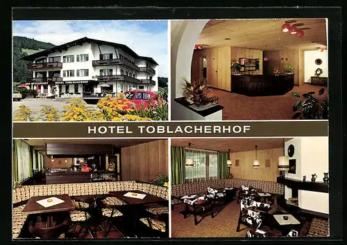 AK Toblach, Hotel-Restaurant Toblacherhof in vier Ansichten