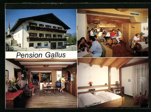 AK Latsch, Pension Gallus in vier Ansichten