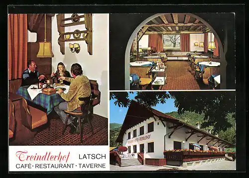 AK Latsch, Cafè-Restaurant-Taverne Treindlerhof in drei Ansichten