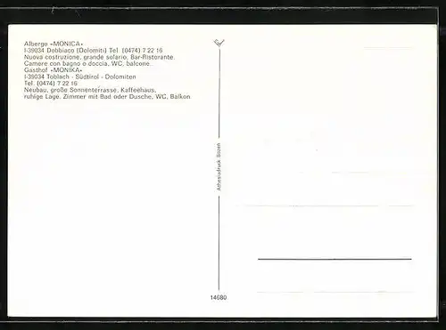 AK Dobbiaco - Toblach, Albergo Monica