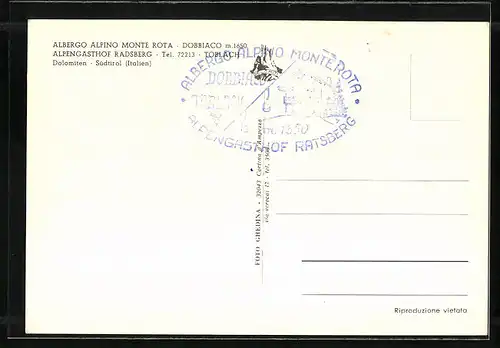 AK Dobbiaco - Toblach, Schwimmbad im Alpengasthof Ratsberg