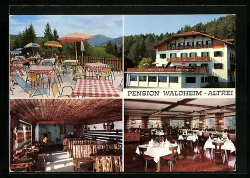 AK Altrei, Pension Waldheim in vier Ansichten