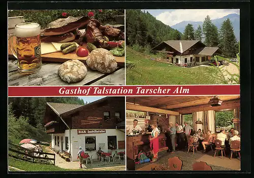 AK Latsch, Restaurant Talstation in vier Ansichten