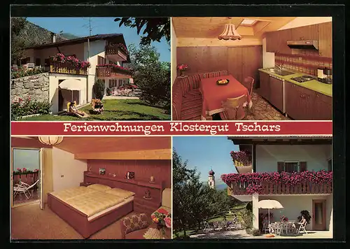 AK Tschars, vier Ansichten von Ferienwohnungen Klostergut