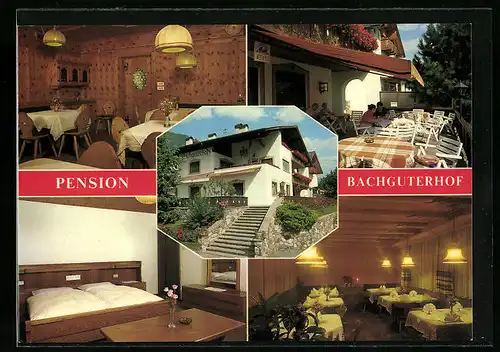 AK Tschars (Vinschgau), Fünf Ansichten der Pension Bachguterhof