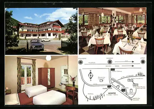 AK Morter, Hotel-Pension Krone in vier Ansichten