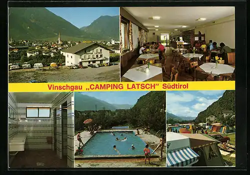 AK Latsch /Vinschgau, Camping Latsch in fünf Ansichten