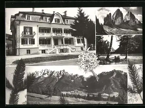 AK Toblach, Eurotex Hotel Savoia, Ortsansicht und Umgebung