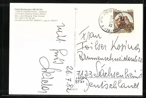 AK Vilpian, Hotel De Silva in vier Ansichten