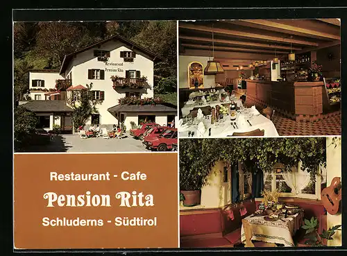 AK Schluderns, Restaurant-Cafè-Pension Rita in drei Ansichten