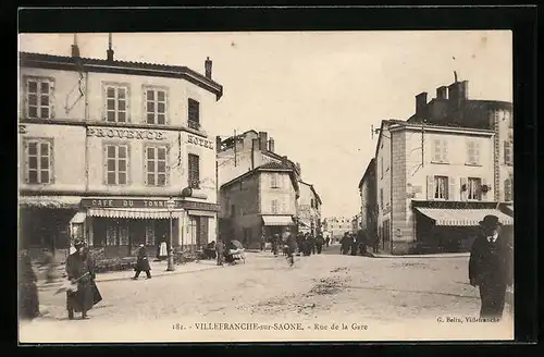 AK Villefranche-sur-Saone, Rue de la Gare