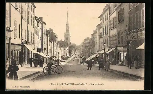 AK Villefranche-sur-Saone, Rue Nationale