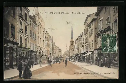 AK Villefranche-sur-Saone, Rue Nationale