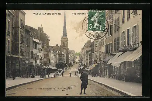 AK Villefranche-sur-Saone, Rue Nationale